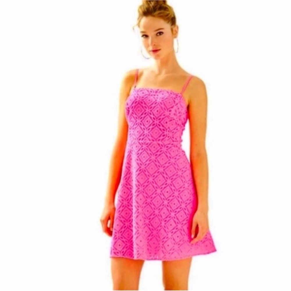 Lilly Pulitzer Jennilee Trellis Pink Dress XS